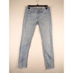 Rag & Bone Jeans Womens 25 Light Wash Skinny Raw Hem